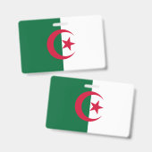 Naambadge met vlag van Algerije Badge (Voor- en achterkant)