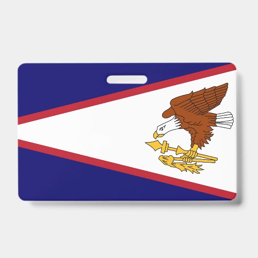 Naambadge met vlag van Amerikaans-Samoa, VS Badge (Voorzijde)