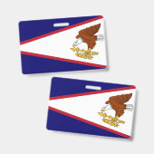 Naambadge met vlag van Amerikaans-Samoa, VS Badge (Voor- en achterkant)