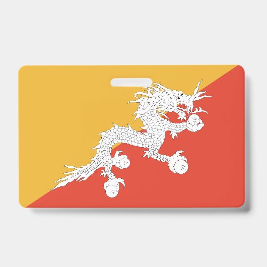 Naambadge met vlag van Bhutan Badge (Voorzijde)
