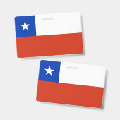 Naambadge met vlag van Chili Badge (Voor- en achterkant)