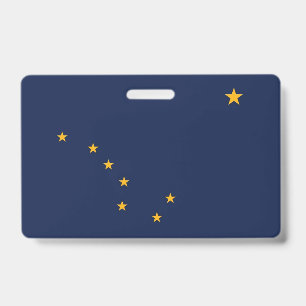 Naambadge met vlag van de staat Alaska, VS Badge