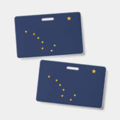 Naambadge met vlag van de staat Alaska, VS Badge (Voor- en achterkant)