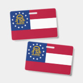 Naambadge met vlag van de staat Georgia, VS Badge (Voor- en achterkant)