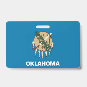 Naambadge met vlag van de staat Oklahoma, VS Badge