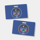 Naambadge met vlag van de staat Utah, VS Badge (Voor- en achterkant)