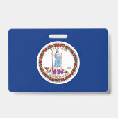 Naambadge met vlag van de staat Virginia, VS Badge (Achterkant)