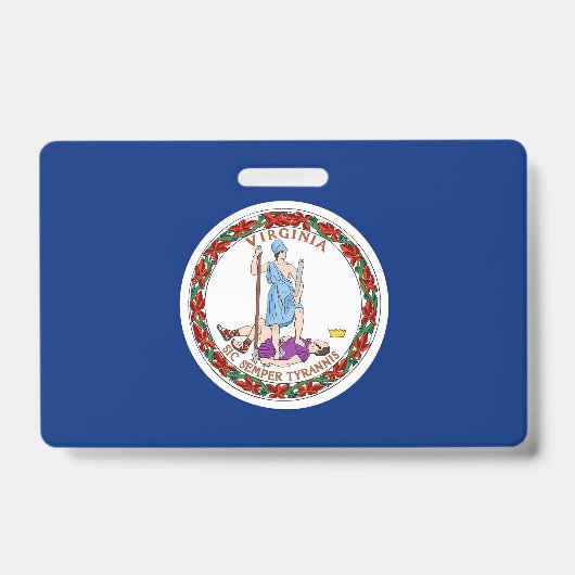 Naambadge met vlag van de staat Virginia, VS Badge (Voorzijde)