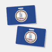 Naambadge met vlag van de staat Virginia, VS Badge (Voor- en achterkant)