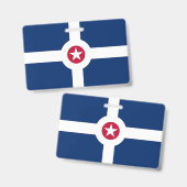 Naambadge met vlag van de stad Indianapolis Badge (Voor- en achterkant)