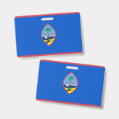 Naambadge met vlag van Guam, VS Badge (Voor- en achterkant)