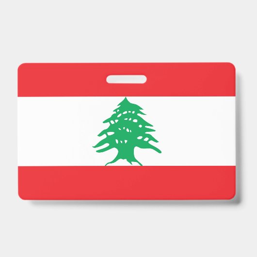 Naambadge met vlag van Libanon Badge (Voorzijde)