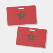 Naambadge met vlag van Marokko Badge (Voor- en achterkant)