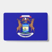 Naambadge met vlag van Michigan State, VS Badge (Achterkant)