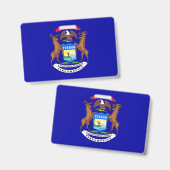 Naambadge met vlag van Michigan State, VS Badge (Voor- en achterkant)