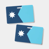 Naambadge met vlag van Minnesota, VS Badge (Voor- en achterkant)