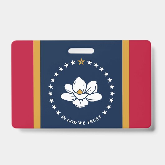 Naambadge met vlag van Mississippi, VS Badge (Voorzijde)
