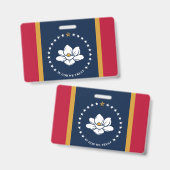 Naambadge met vlag van Mississippi, VS Badge (Voor- en achterkant)