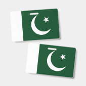 Naambadge met vlag van Pakistan Badge (Voor- en achterkant)