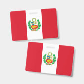 Naambadge met vlag van Peru Badge (Voor- en achterkant)