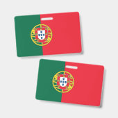 Naambadge met vlag van Portugal Badge (Voor- en achterkant)