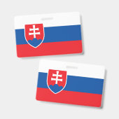Naambadge met vlag van Slowakije Badge (Voor- en achterkant)