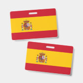 Naambadge met vlag van Spanje Badge (Voor- en achterkant)