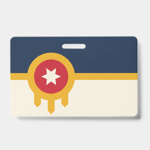 Naambadge met vlag van Tulsa, Oklahoma Badge