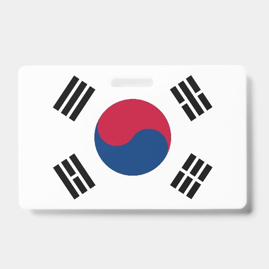 Naambadge met vlag van Zuid-Korea Badge (Voorzijde)