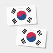 Naambadge met vlag van Zuid-Korea Badge (Voor- en achterkant)