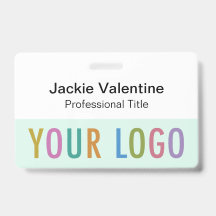 Naambadge van hard plastic met clip, koord of hasp