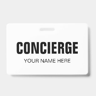 Naambadge voor conciërge met clip badge