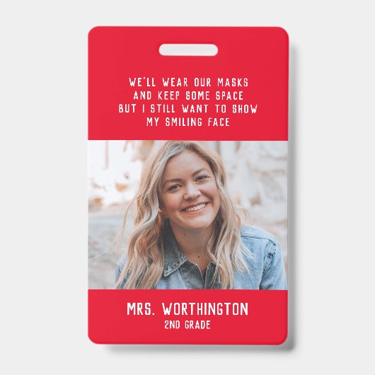 Naambadge voor docenten met foto badge (Voorzijde)