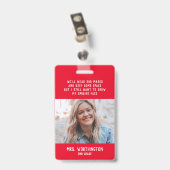 Naambadge voor docenten met foto badge (Achterkant met clip)