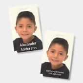 Naambadge voor kind met foto badge (Voor- en achterkant)