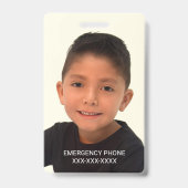 Naambadge voor kind met foto badge (Achterkant)