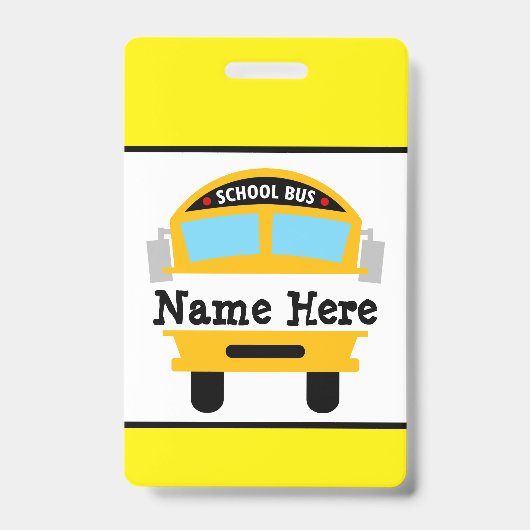 Naambadge voor kinderen terug naar schoolbus badge (Voorzijde)