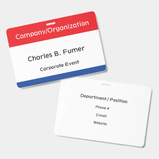 Naambadge voor professionele werknemers evenem Badge