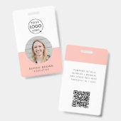 Naambadgekaart | Aangepaste QR-code personeelsbadg Badge (Voor- en achterkant)