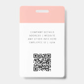 Naambadgekaart | Aangepaste QR-code personeelsbadg Badge (Achterkant)