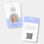 Naambadgekaart | Aangepaste QR-code personeelsbadg Badge (Voor- en achterkant)