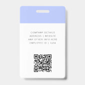 Naambadgekaart | Aangepaste QR-code personeelsbadg Badge (Achterkant)