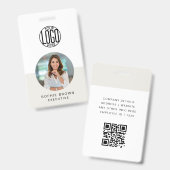 Naambadgekaart | Aangepaste QR-code personeelsbadg Badge (Voor- en achterkant)