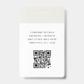 Naambadgekaart | Aangepaste QR-code personeelsbadg Badge (Achterkant)