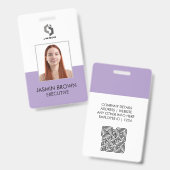 Naambadgekaart & aangepaste QR-code werknemer Badge (Voor- en achterkant)