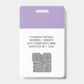 Naambadgekaart & aangepaste QR-code werknemer Badge (Achterkant)