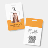 Naambadgekaart & aangepaste QR-code werknemer Badge (Voor- en achterkant)