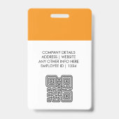 Naambadgekaart & aangepaste QR-code werknemer Badge (Achterkant)