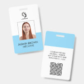 Naambadgekaart & aangepaste QR-code werknemer Badge (Voor- en achterkant)