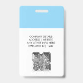 Naambadgekaart & aangepaste QR-code werknemer Badge (Achterkant)